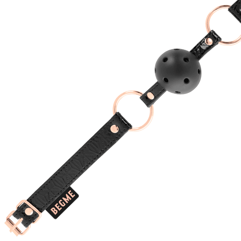 BEGME - BLACK EDITION BALL GAG VEGAN LEATHER 5