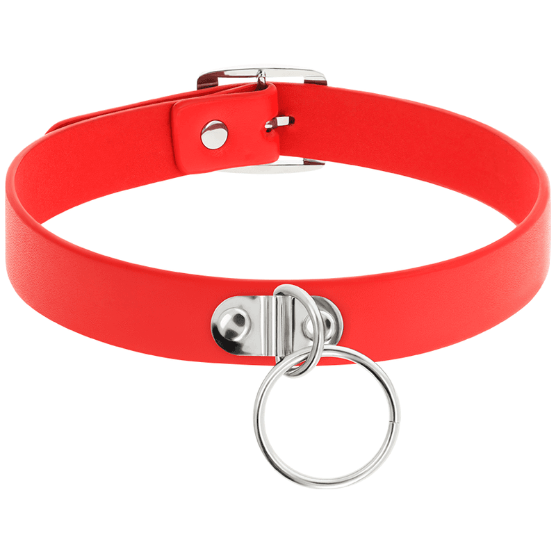 COQUETTE CHIC DESIRE - RED VEGAN LEATHER NECKLACE WOMAN FETISH ACCESSORY 5