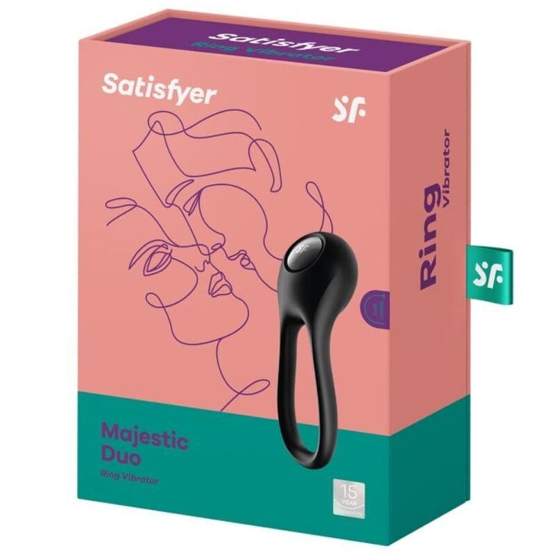 SATISFYER - MAJESTIC DUO RING VIBRATOR BLACK 4