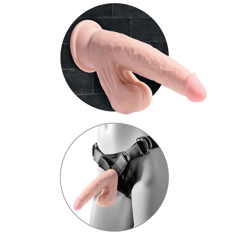 KING COCK - PLUS 3D DILDO SWINGING BALLS 20.3 CM 5