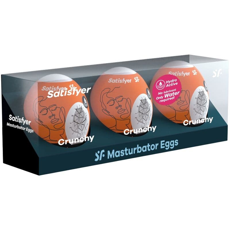 SATISFYER - 3 MASTURBATOR EGGS NAUGHTY, SAVAGE & CRUNCHY 2