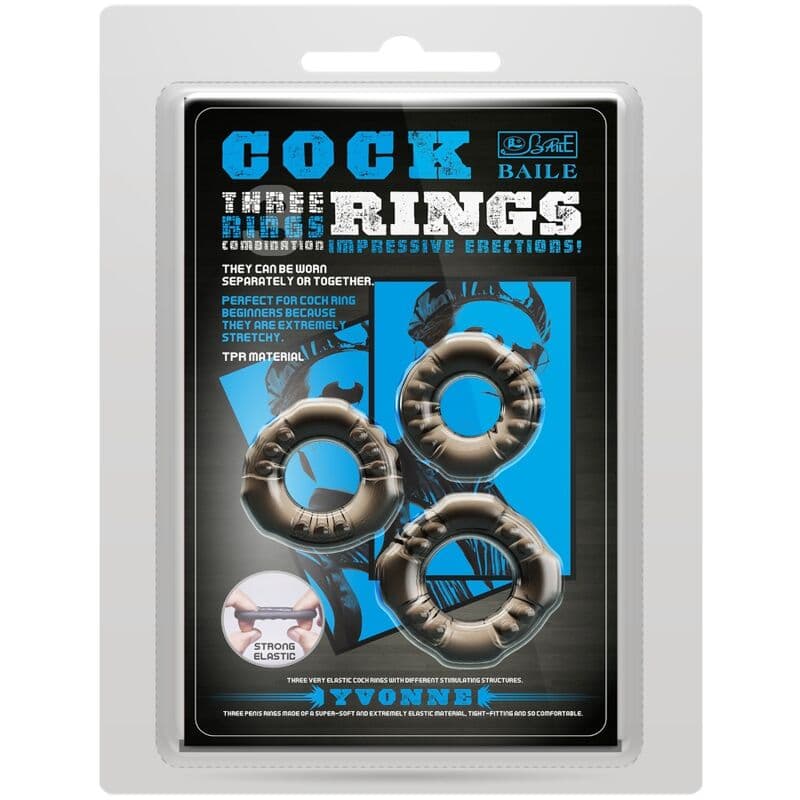 BAILE - COCK RINGS YVONNE SET 3 PENIS RINGS 4