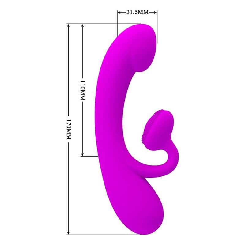 PRETTY LOVE - SINCERE SILICONE CLITORAL VIBRATOR AND SUCKER PURPLE 5
