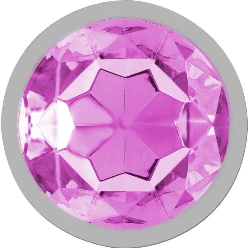 INTENSE - ALUMINUM METAL ANAL PLUG WITH PINK CRYSTAL SIZE S 5