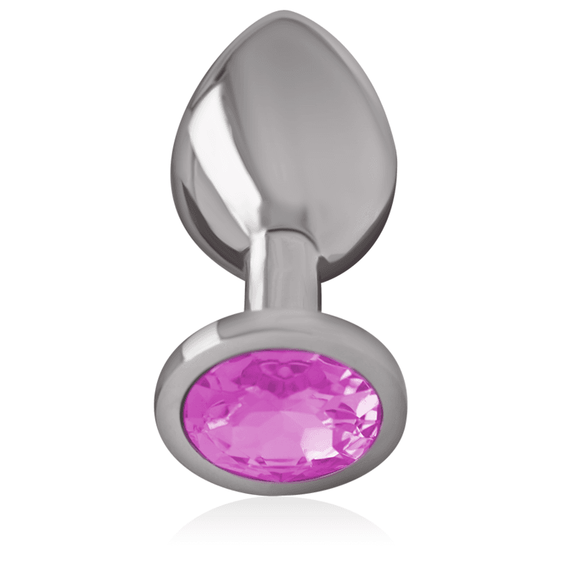 INTENSE - ALUMINUM METAL ANAL PLUG WITH PINK CRYSTAL SIZE M 2
