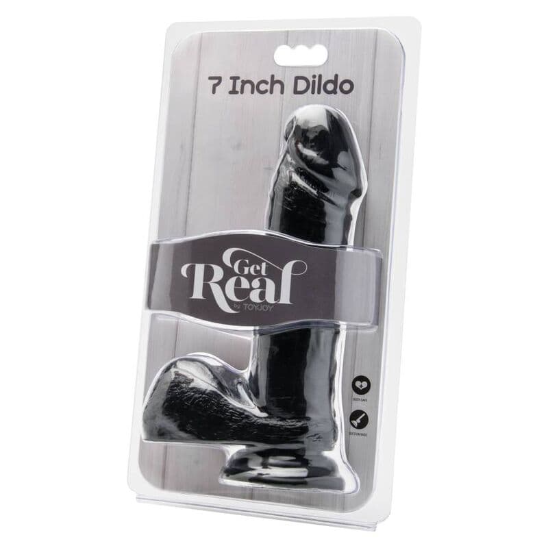 GET REAL - DILDO 18 CM WITH BALLS BLACK 2