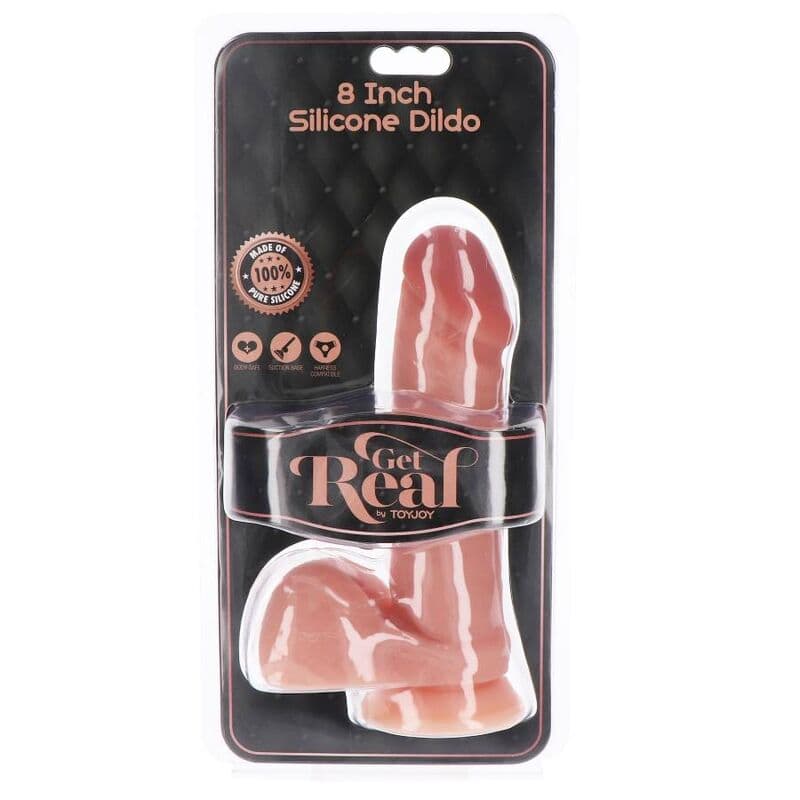 GET REAL - SILICONE DILDO 20,5 CM W BALLS SKIN 4