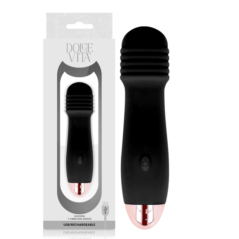 DOLCE VITA - RECHARGEABLE VIBRATOR THREE BLACK 7 SPEED 2