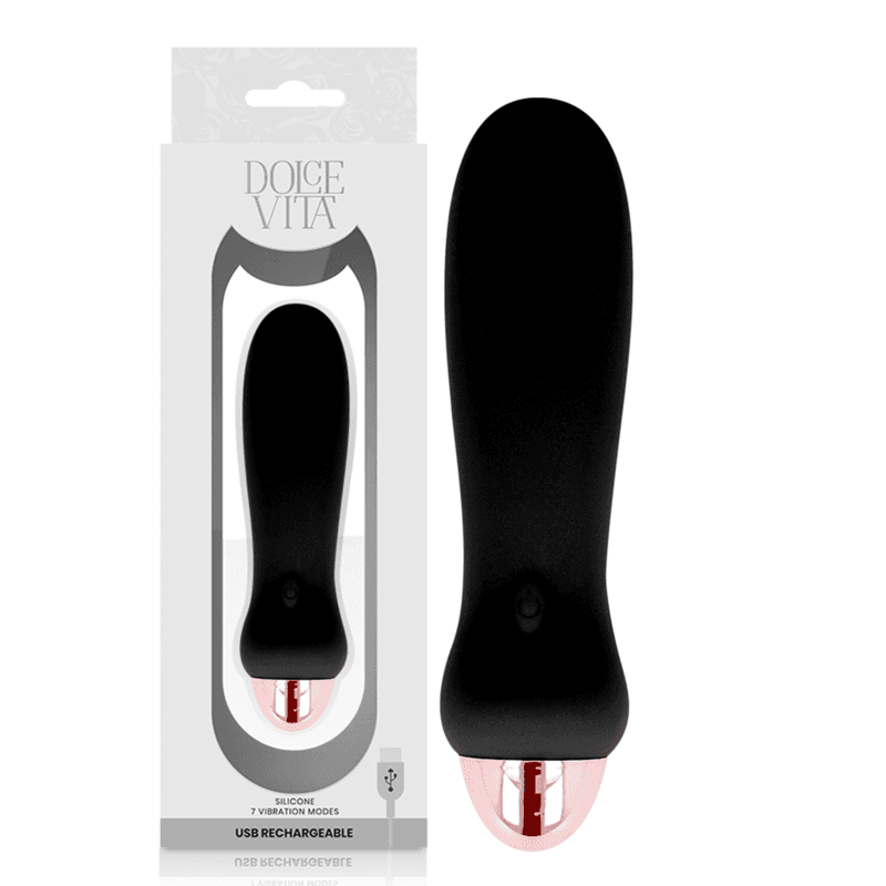DOLCE VITA - RECHARGEABLE VIBRATOR FIVE BLACK 7 SPEEDS 2