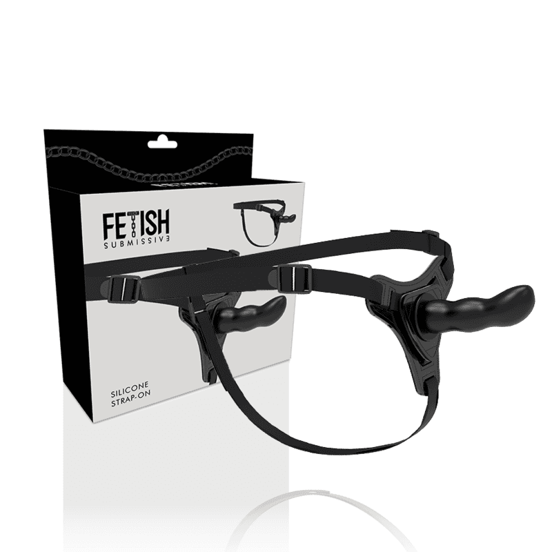 FETISH SUBMISSIVE HARNESS - BLACK SILICONE G-SPOT 16 CM 2