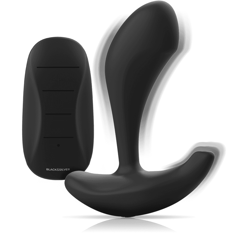 BLACK&SILVER - DWAYNE ANAL PLUG SILICONE REMOTE CONTROL 5