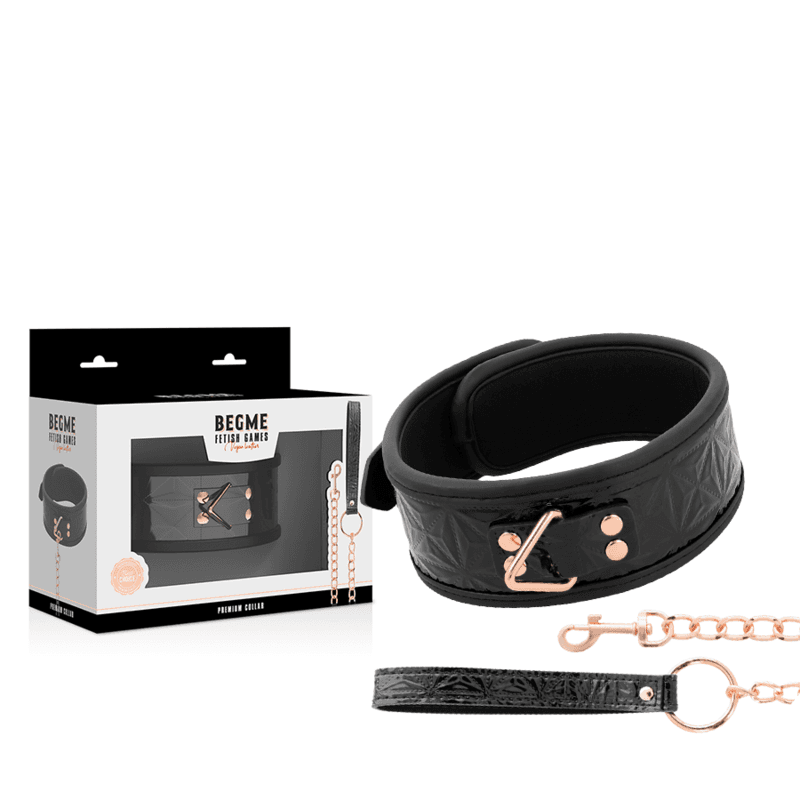 BEGME - BLACK EDITION PREMIUM VEGAN LEATHER COLLAR WITH NEOPRENE LINING 2