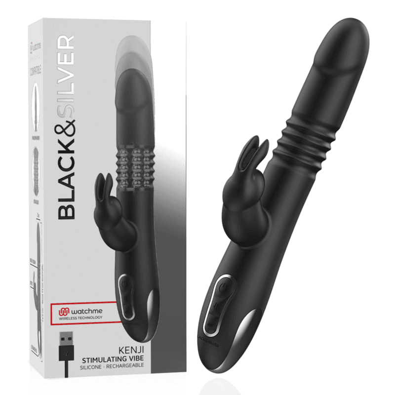 BLACK&SILVER - KENJI UP & DOWN RABBIT VIBRATOR + WATCHME REMOTE CONTROL 2