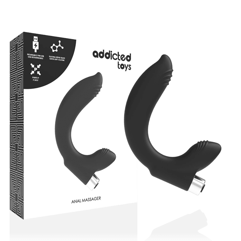 ADDICTED TOYS - PROSTATIC VIBRATOR RECHARGEABLE MODEL 7 - BLACK 2