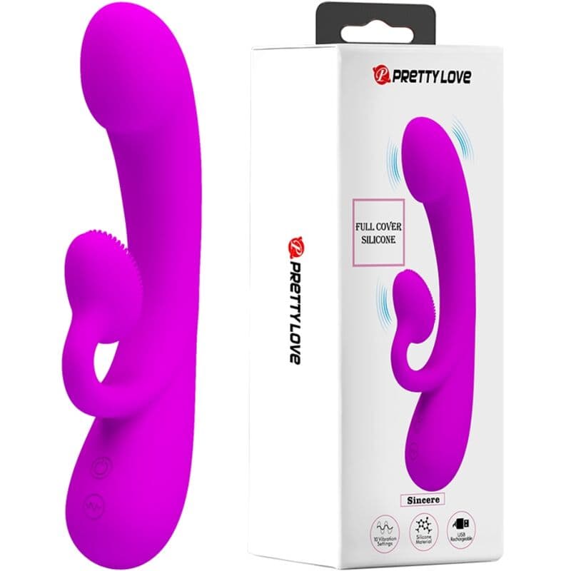 PRETTY LOVE - SINCERE SILICONE CLITORAL VIBRATOR AND SUCKER PURPLE 2