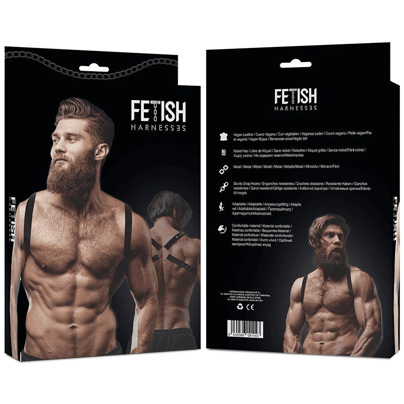 FETISH SUBMISSIVE ATTITUDE - MENS ECO-LEATHER BACK HARNESS 2