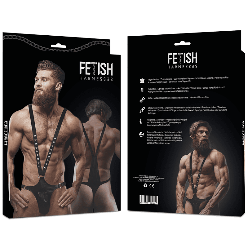 FETISH SUBMISSIVE ATTITUDE - MENS V-SHAPED ECO-LEATHER HARNESS 2