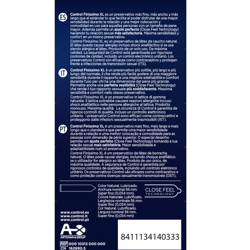 CONTROL - FINISSIMO XL CONDOMS 12 UNITS 2