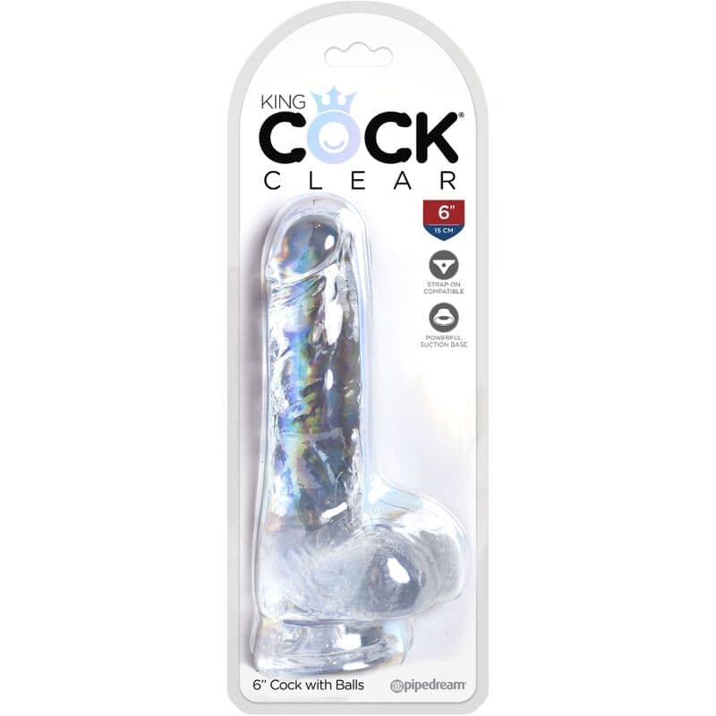 KING COCK - CLEAR REALISTIC PENIS WITH BALLS 13.5 CM TRANSPARENT 5