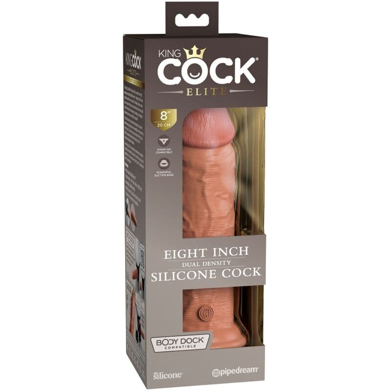 KING COCK - ELITE REALISTIC SILICONE DILDO 20.3 CM CARAMEL 5