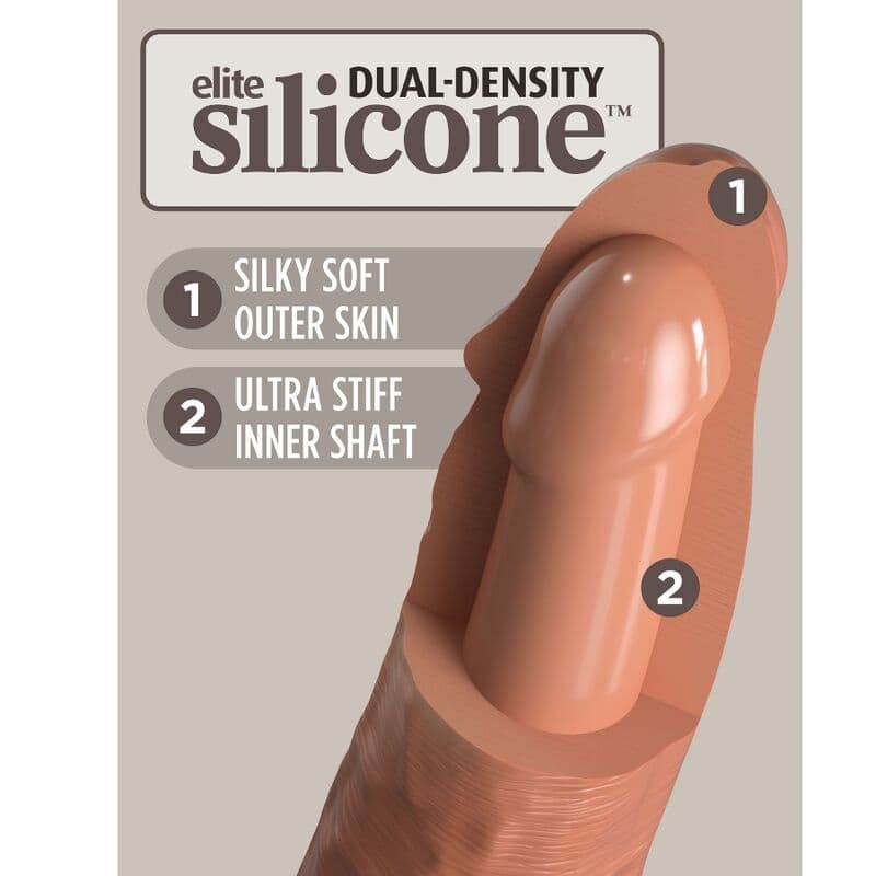 KING COCK - ELITE REALISTIC SILICONE DILDO 20.3 CM CARAMEL 4