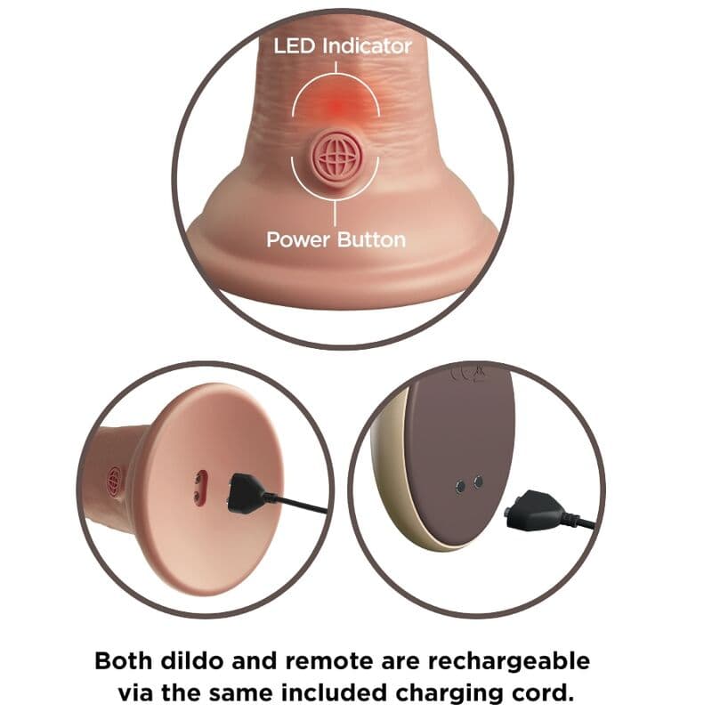 KING COCK - ELITE REALISTIC DILDO VIBRATOR & SILICONE REMOTE CONTROL 23 CM 3