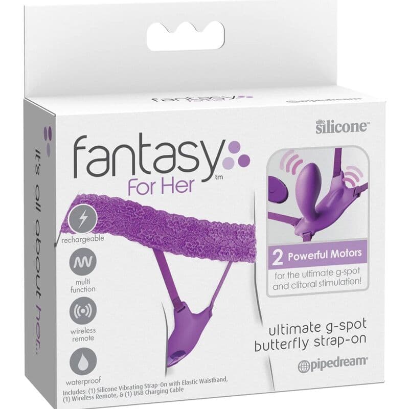 FANTASY FOR HER - BUTTERFLY HARNESS G-SPOT WITH VIBRATOR, RECHARGEABLE & REMOTE CONTROL VIOLET 5