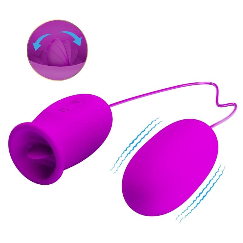PRETTY LOVE - DAISY DUAL EGG RECHARGEABLE VIBRATOR PURPLE 3