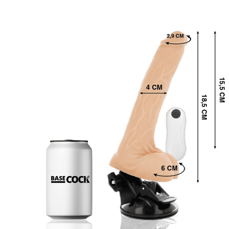 BASECOCK - VIBRADOR REALÍSTICO ARTICULABLE CONTROL REMOTO 18.5 CM -O- 4 CM 3