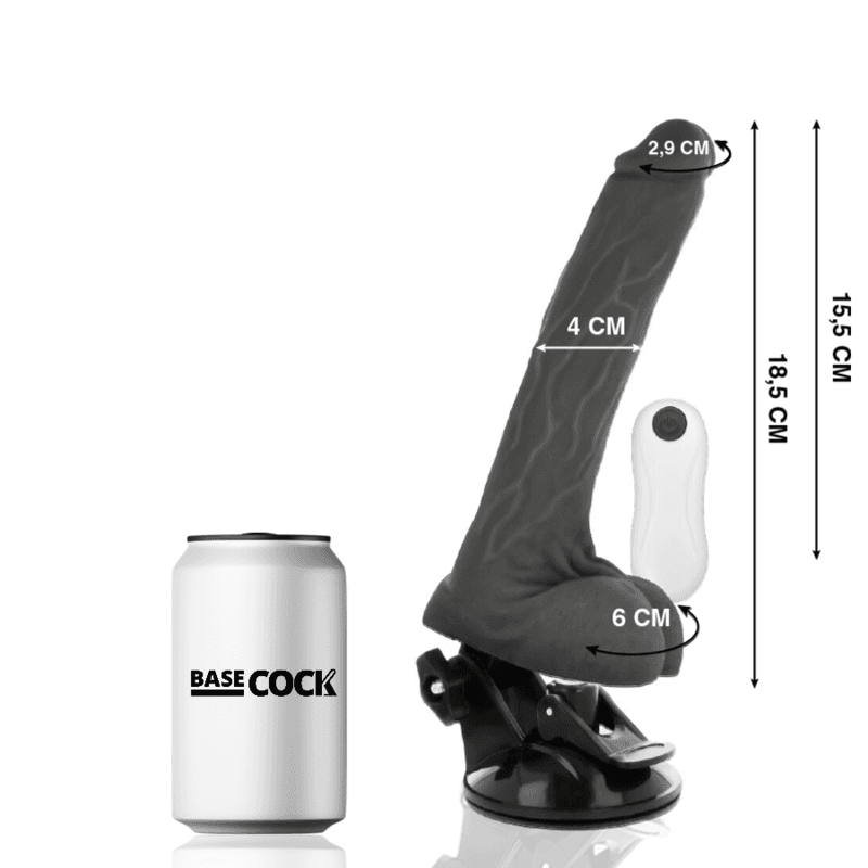 BASECOCK - VIBRADOR REALÍSTICO ARTICULABLE CONTROL REMOTO 18.5 CM -O- 4 CM 4