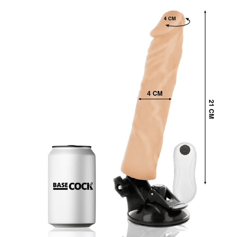 BASECOCK - VIBRADOR REALÍSTICO CONTROL REMOTO 21 CM -O- 4 CM 4