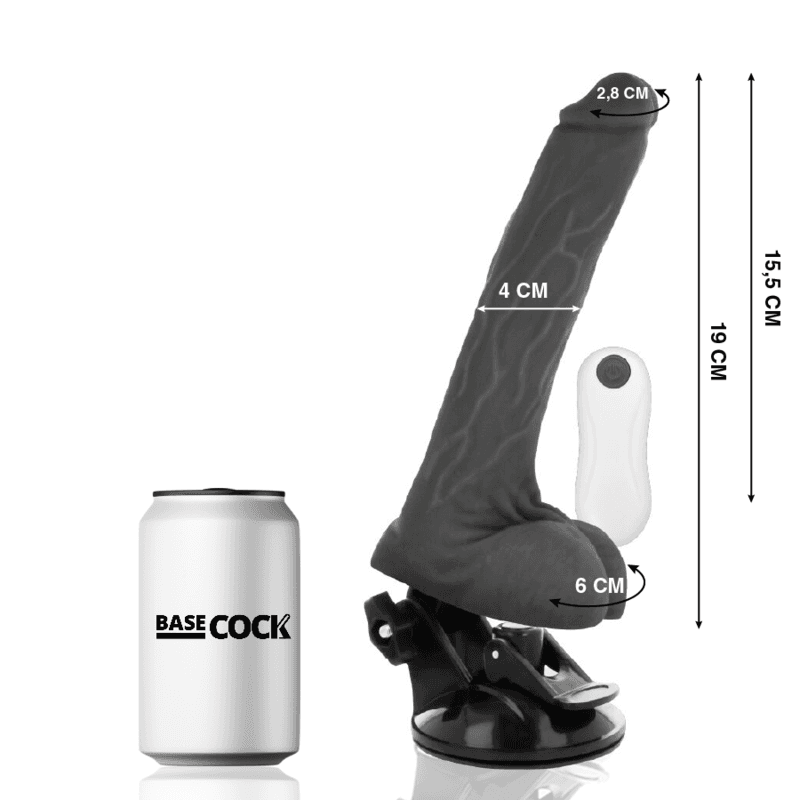 BASECOCK - VIBRADOR REALÍSTICO CONTROL REMOTO 19 CM -O- 4 CM 3