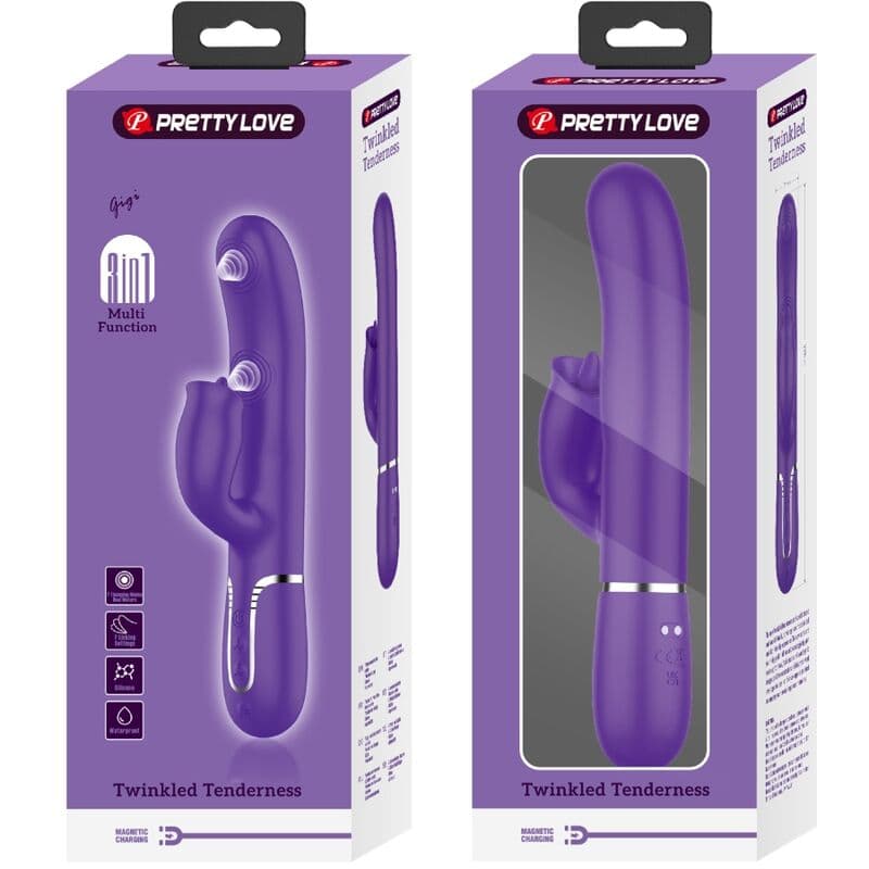 PRETTY LOVE - RABBIT VIBRATOR WITH LICKING PURPLE 4