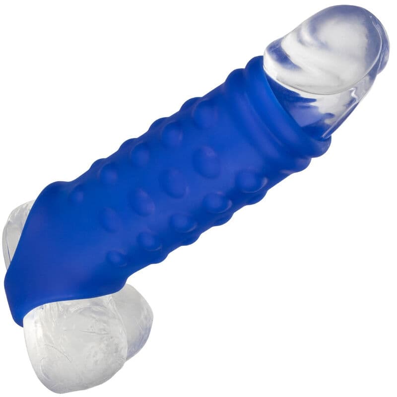 CALEXOTICS - ADMIRAL BEADED PENIS COVER LIQUID SILICONE BLUE 5