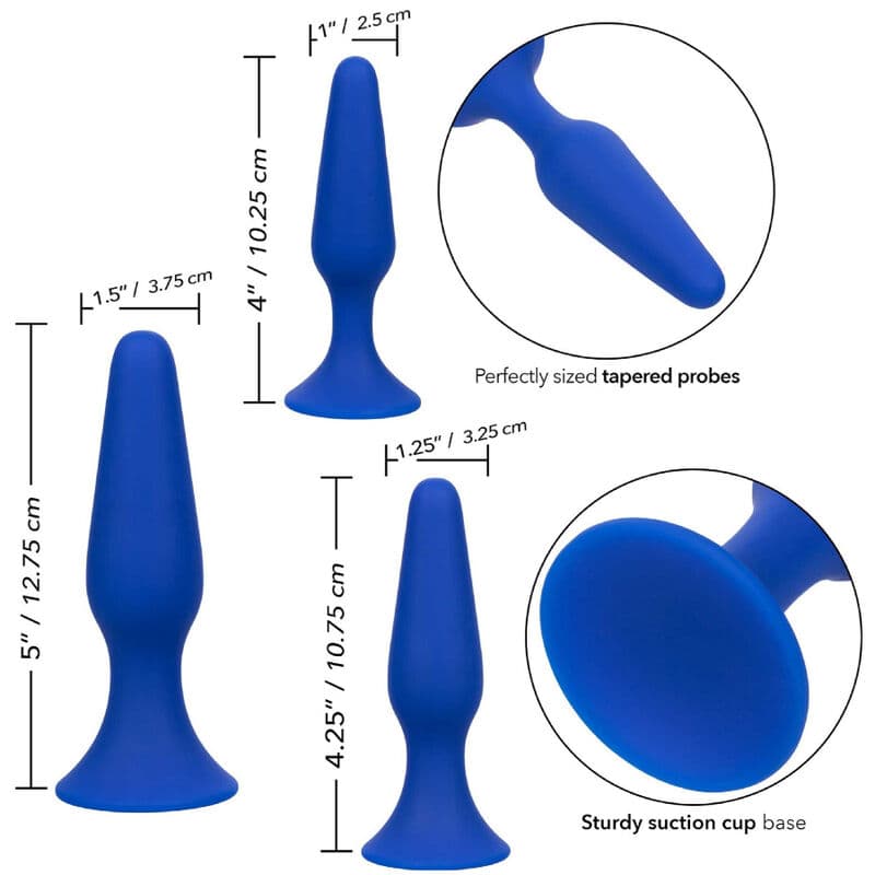 CALEXOTICS - ADMIRAL KIT 3 ANAL PLUG BLUE 3