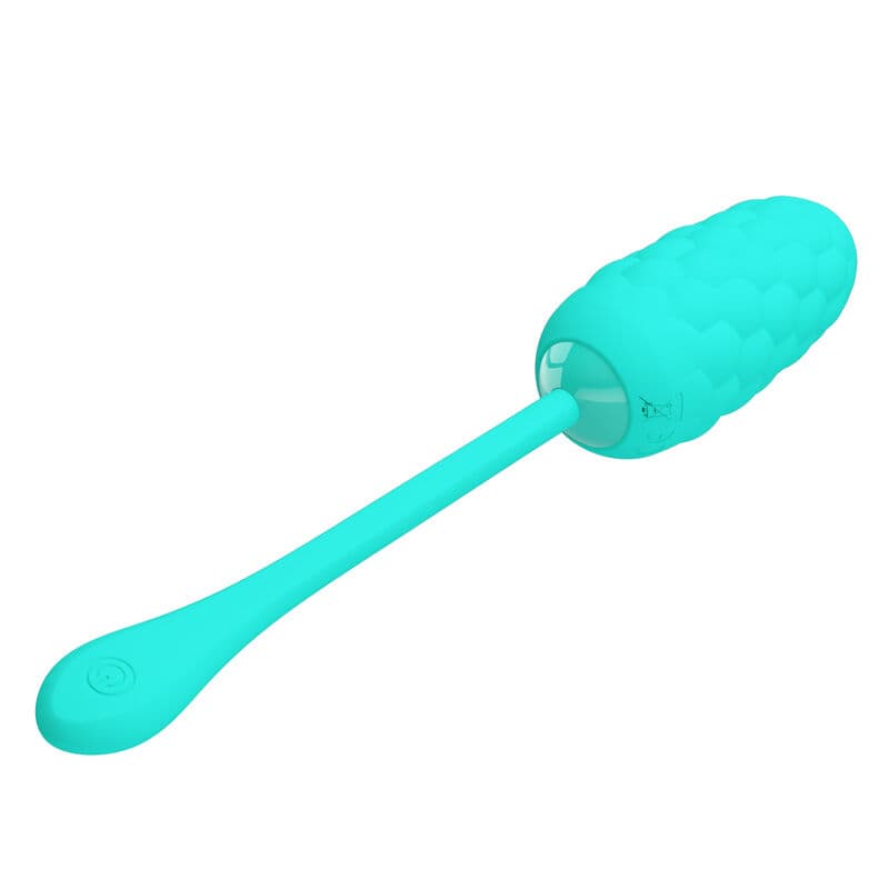 PRETTY LOVE - VIBRATING EGG WITH AQUA GREEN RECHARGEABLE MARINE TEXTURE 3