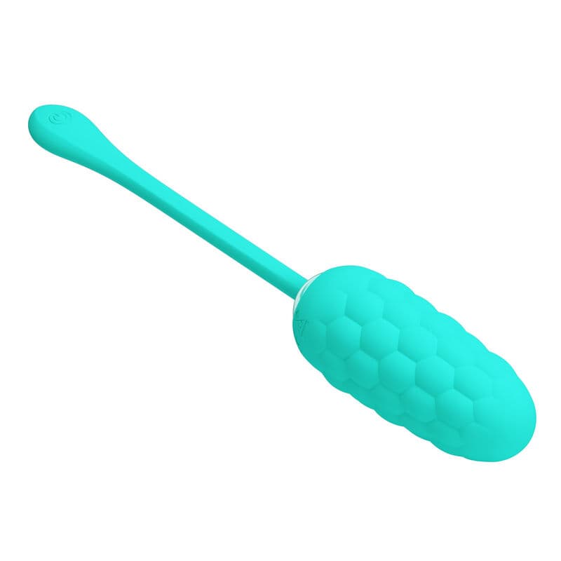 PRETTY LOVE - VIBRATING EGG WITH AQUA GREEN RECHARGEABLE MARINE TEXTURE 2