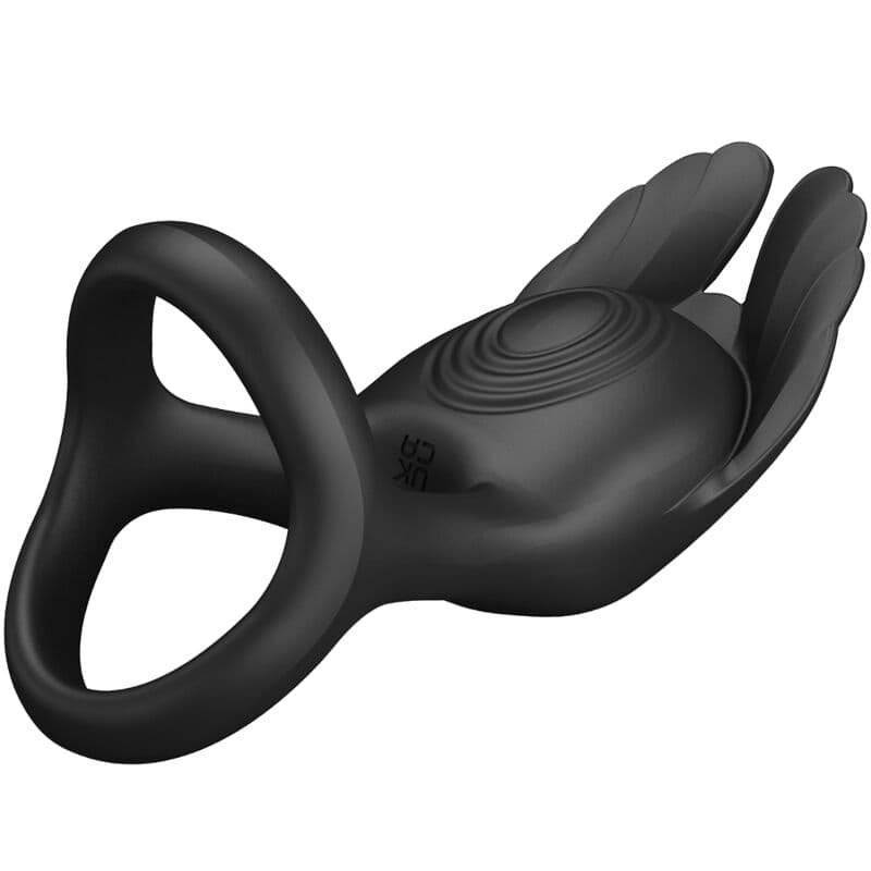 PRETTY LOVE - SILAS VIBRANT PENIS RING 7 VIBRATIONS BLACK SILICONE 5