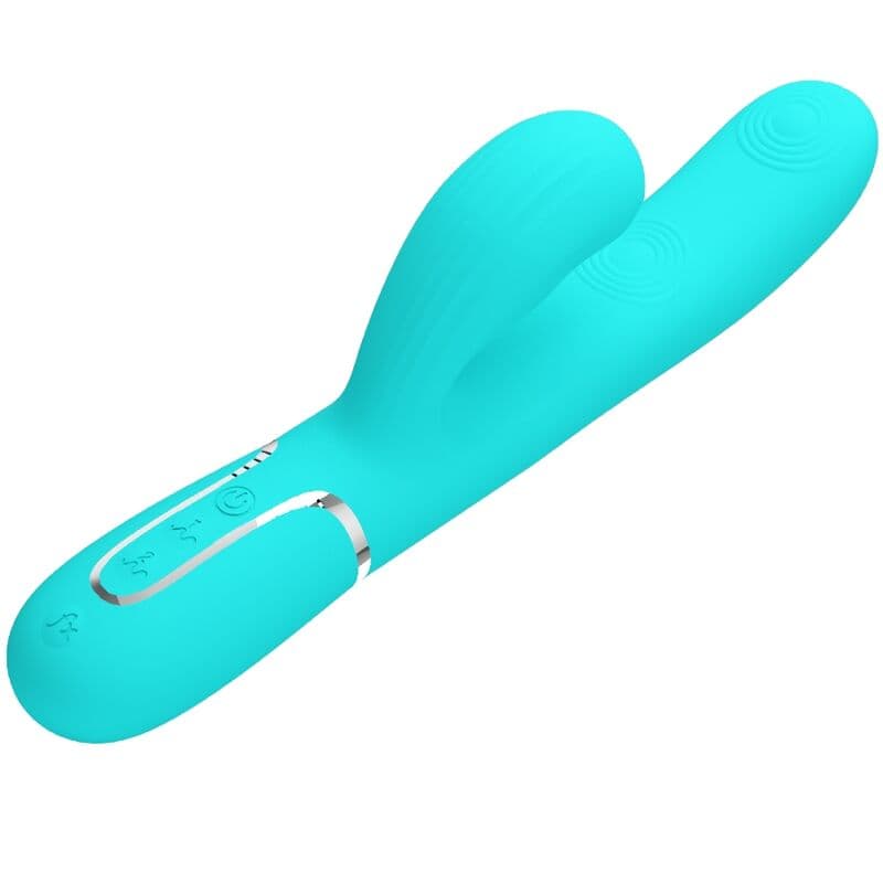 PRETTY LOVE - PERLITA MULTIFUNCTION 3 IN 1 G-SPOT VIBRATOR AQUA GREEN 3