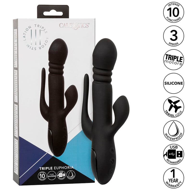 CALEXOTICS - VIBRATOR TRIPLE EUPHORIA BLACK 2