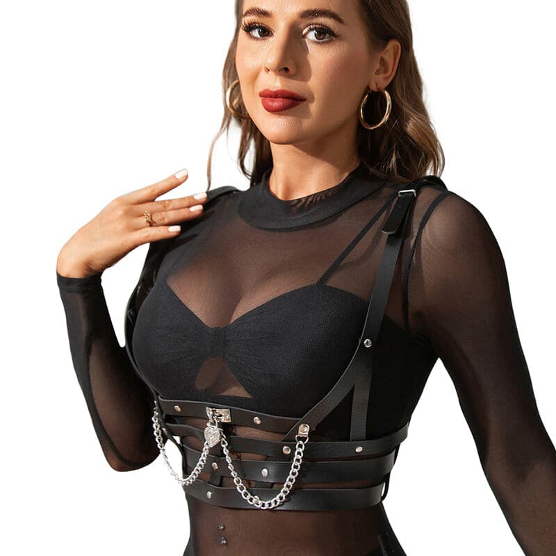 SUBBLIME - CORSET HARNESS WITH CHAINDETAIL ONE SIZE 2