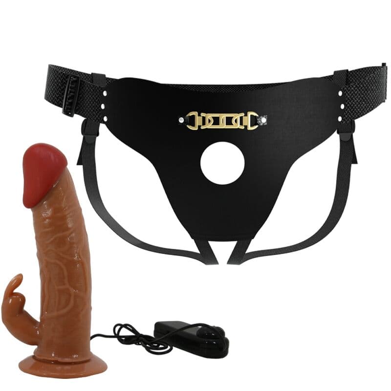 PRETTY LOVE - MARION HARNESS UNIVERSAL BRIEFS WITH VIBRATION DILDO 19 CM BROWN 5