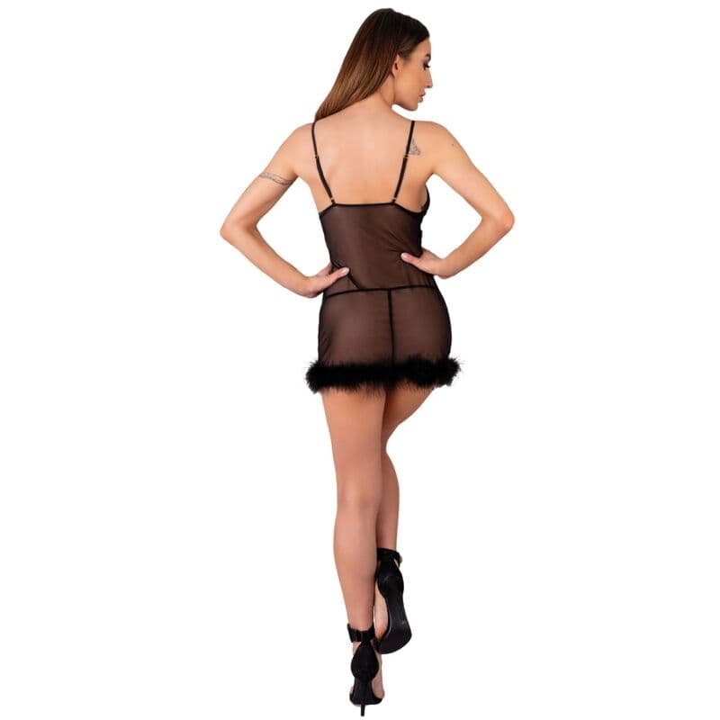 LIVCO CORSETTI FASHION - ZERUNAM SET BABYDOLL + TANGA NEGRO 4