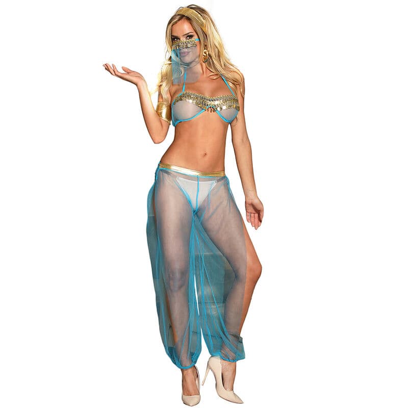 SUBBLIME - SET DE LENCERIA INDIA STYLE AZUL 4