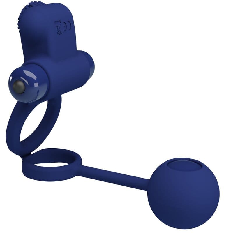 PRETTY LOVE - REMINGTON DOUBLE VIBRATING RING WITH PLUG BLUE 3