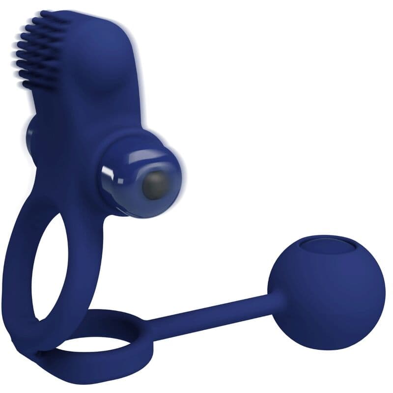 PRETTY LOVE - REMINGTON DOUBLE VIBRATING RING WITH PLUG BLUE 4