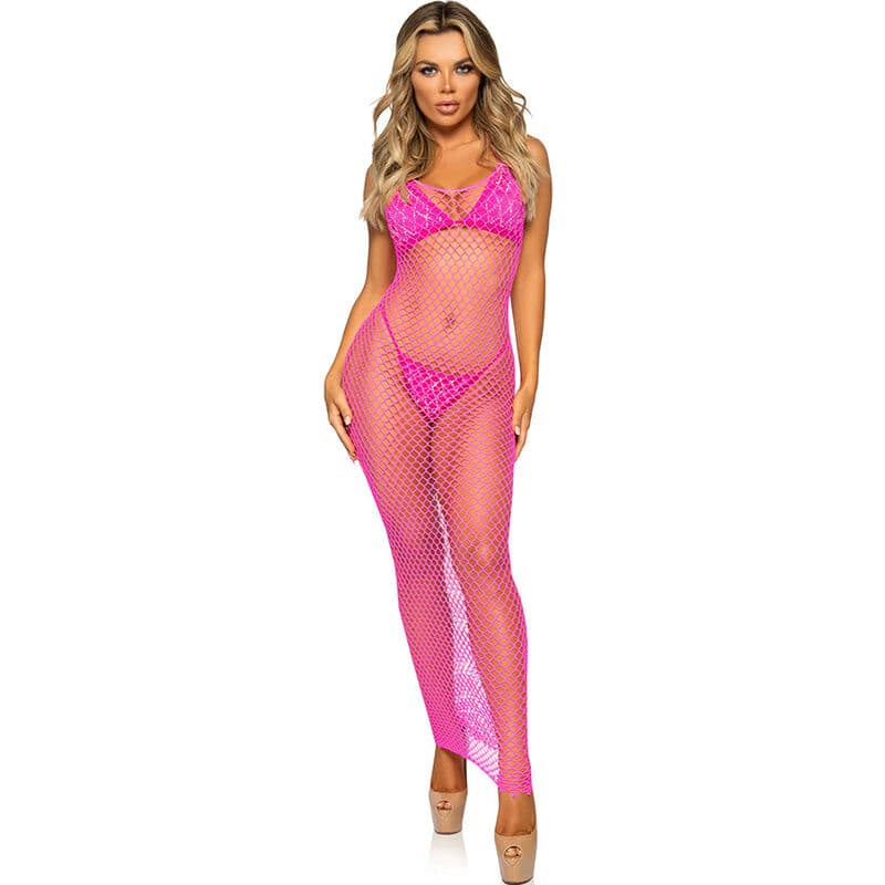 LEG AVENUE - VESTIDO DE REJILLA LARGO TALLA ÚNICA 4