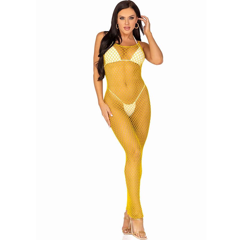 LEG AVENUE - VESTIDO DE REJILLA LARGO TALLA ÚNICA 3