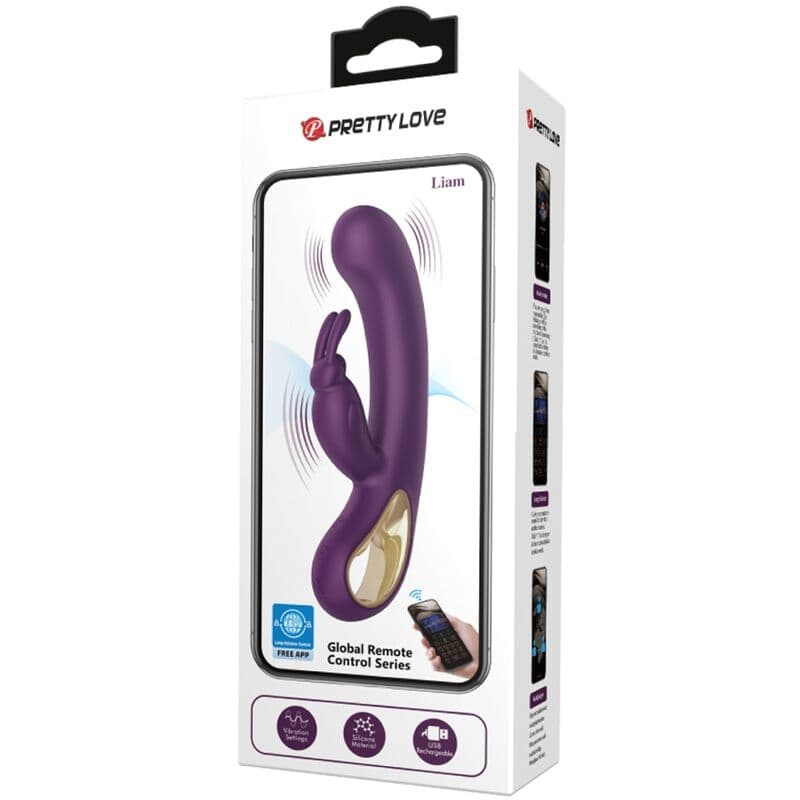 PRETTY LOVE - LIAM RABBIT VIBRATOR & G SPOT STIMULATOR PURPLE 4