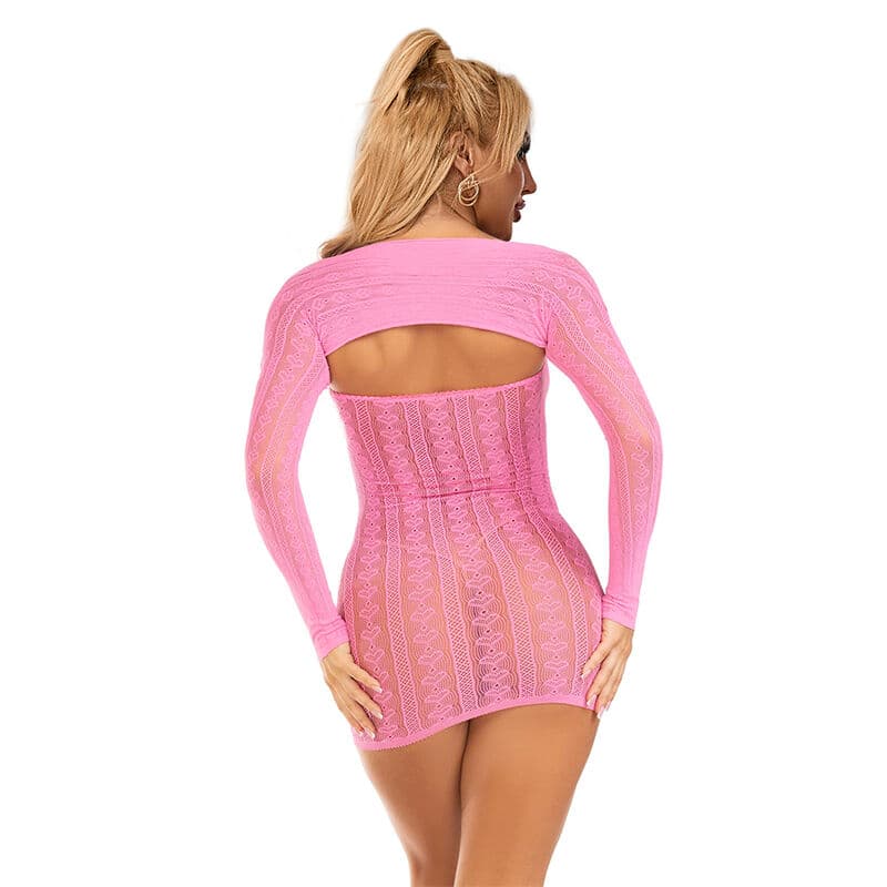SUBBLIME - 952471 PINK FISHNET DRESS ONE SIZE 2